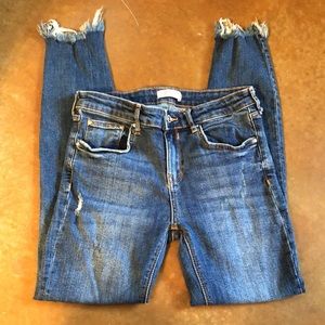 Zara distressed skinny jeans